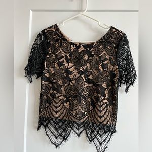 EXPRESS Black eyelash lace top